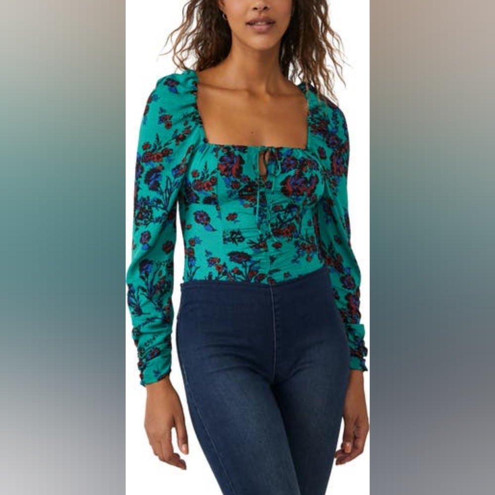 Free People Hilary Print Floral Top